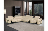 1126 DivanItalia Beige 8-Piece Sectional with 3 Power Recliners and Power HeadrestsModel:  1126-BEIGE-3PWR-8PC